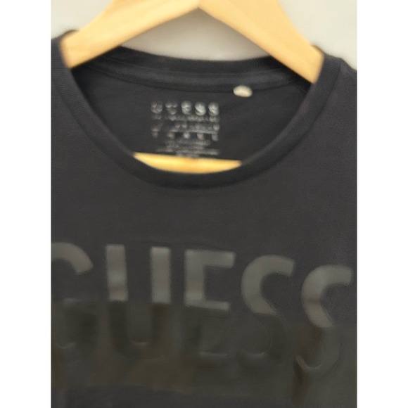 GUESS Mens Black Short Sleeve Crew Neck T Shirt Size Small Logo Print Casual - Picture 3 of 4